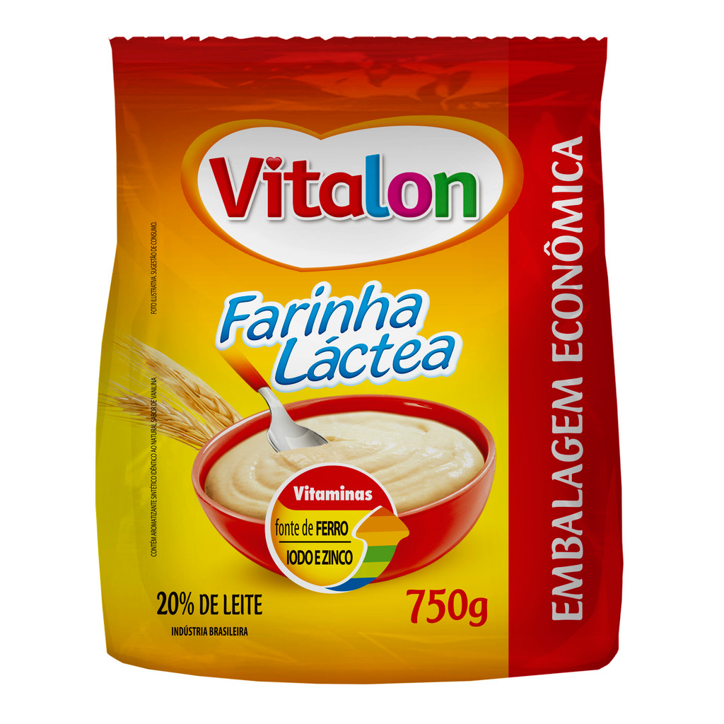 Farinha Láctea Vitalon - 750g - Fonte de Ferro e Zinco em Oferta na Shopee