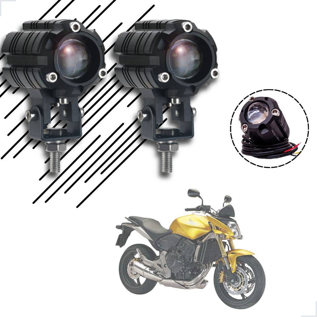 Kit Farol de Milha Auxiliar Neblina Led 10w 12v 24v Honda CB600F Hornet