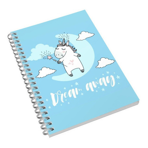 Caderno Universitário Unicornio Luna Kawaii 1, 10 e 15 Matérias Escolar Capa Dura Animes  Desenhos