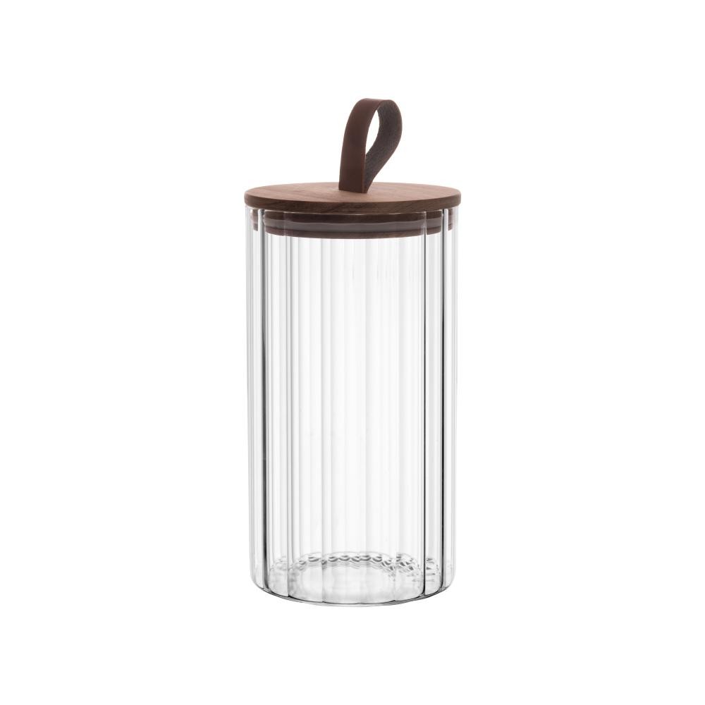 Porta Mantimento de Vidro Borossilicato 880ml Tampa de Acácia Classic Wolff para Café Açúcar Grãos Biscoitos Organização