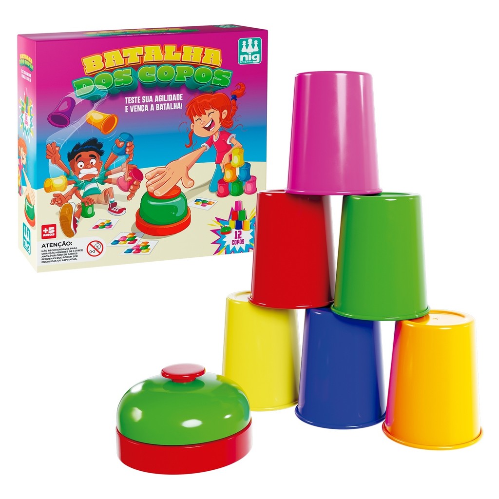 Brinquedo Educativo Batalha Dos Copos Nig Com Copos Coloridos Acessórios E Cartas Educativas em Oferta na Shopee