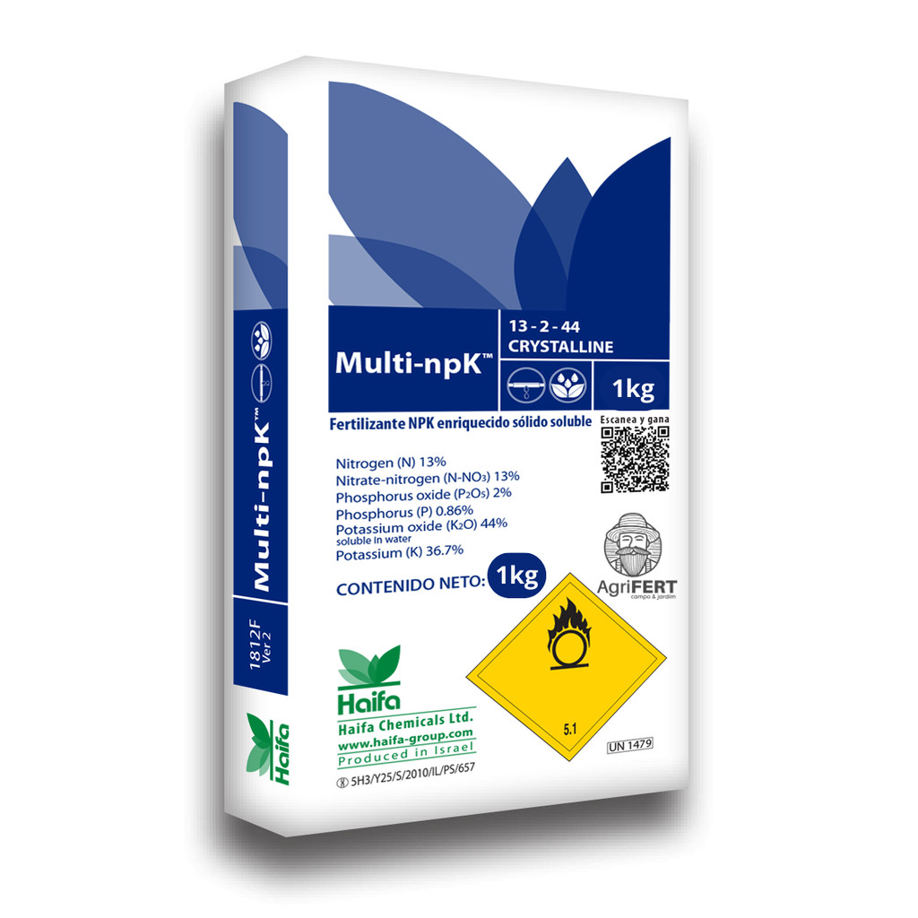 Fertilizante Adubo Nitrato De Potassio NPK 13-02-44 Haifa - 1 Kg