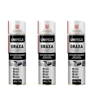 KIT 3 GRAXA BRANCA SPRAY 300ML UNIPEGA em Oferta na Shopee