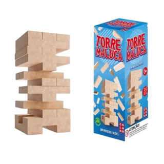 Jogo Educativo Torre Maluca Madeira 39 Peças Pais e Filhos Coordenação Motora Raciocínio Infantil em Oferta na Shopee