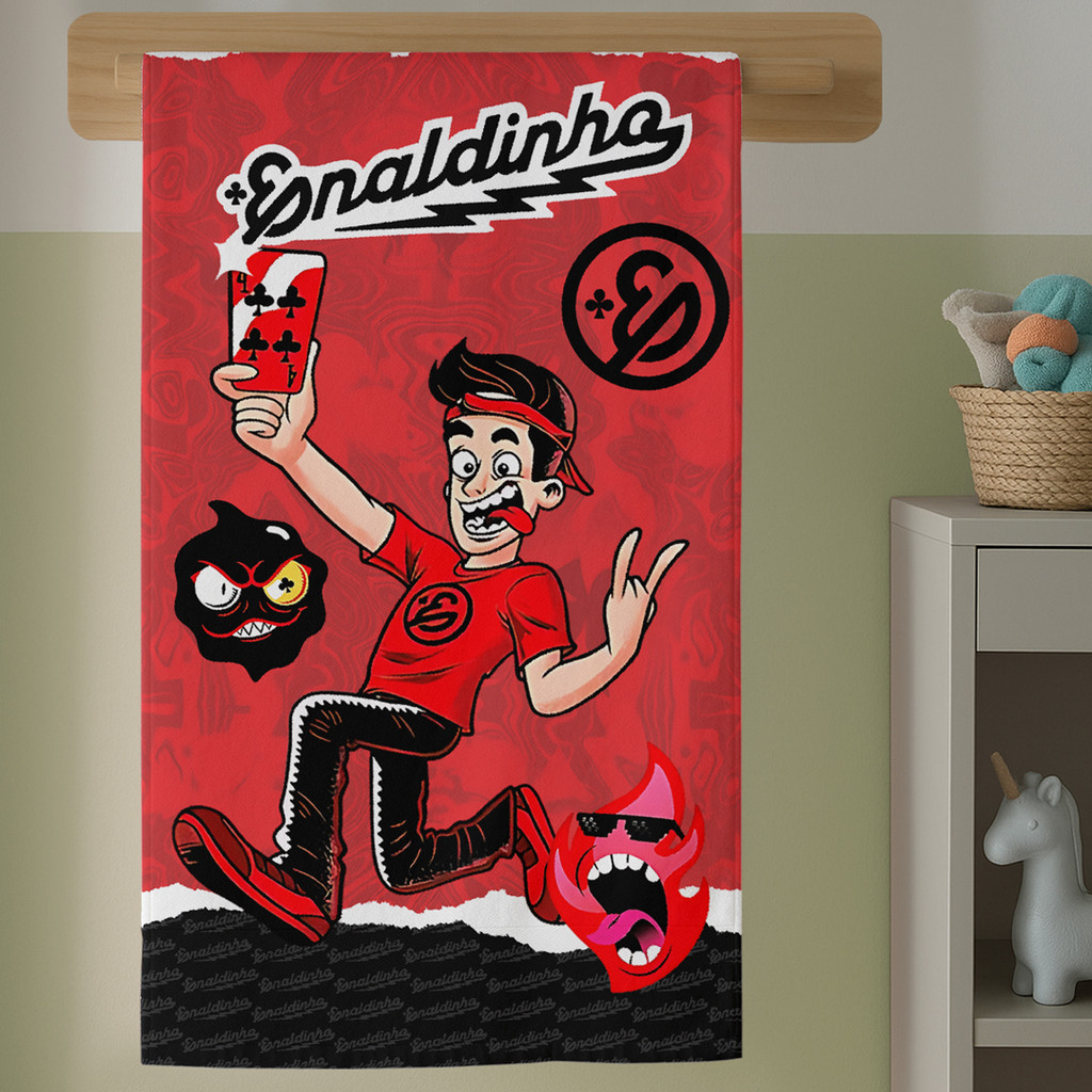 Toalha Grande Infantil Youtuber Enal  Praia Piscina Algodão Leve Estampa Divertida
