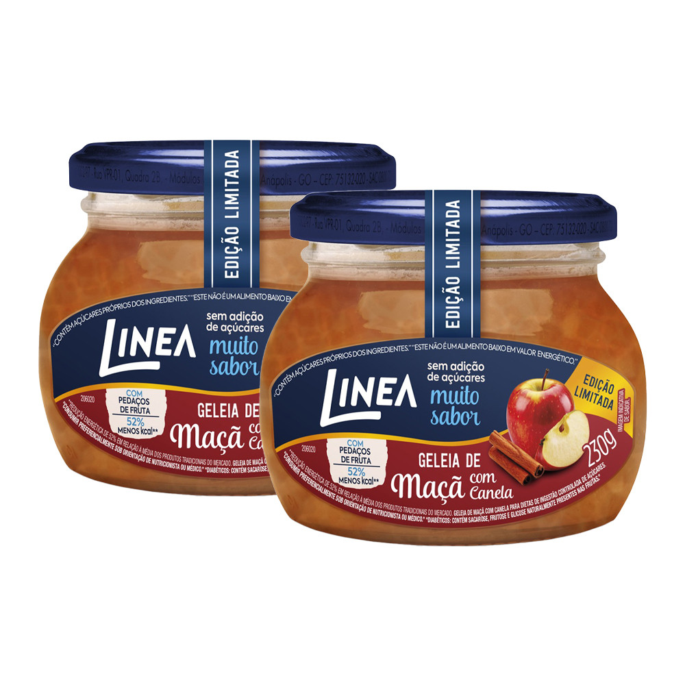 Kit 2 Geleias Linea Sabor Maçã com Canela de 230g