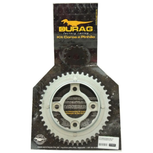 COROA E PINHAO DURAG HONDA FAN 125 2009 A 2010 14/43 428 AÇO 1045