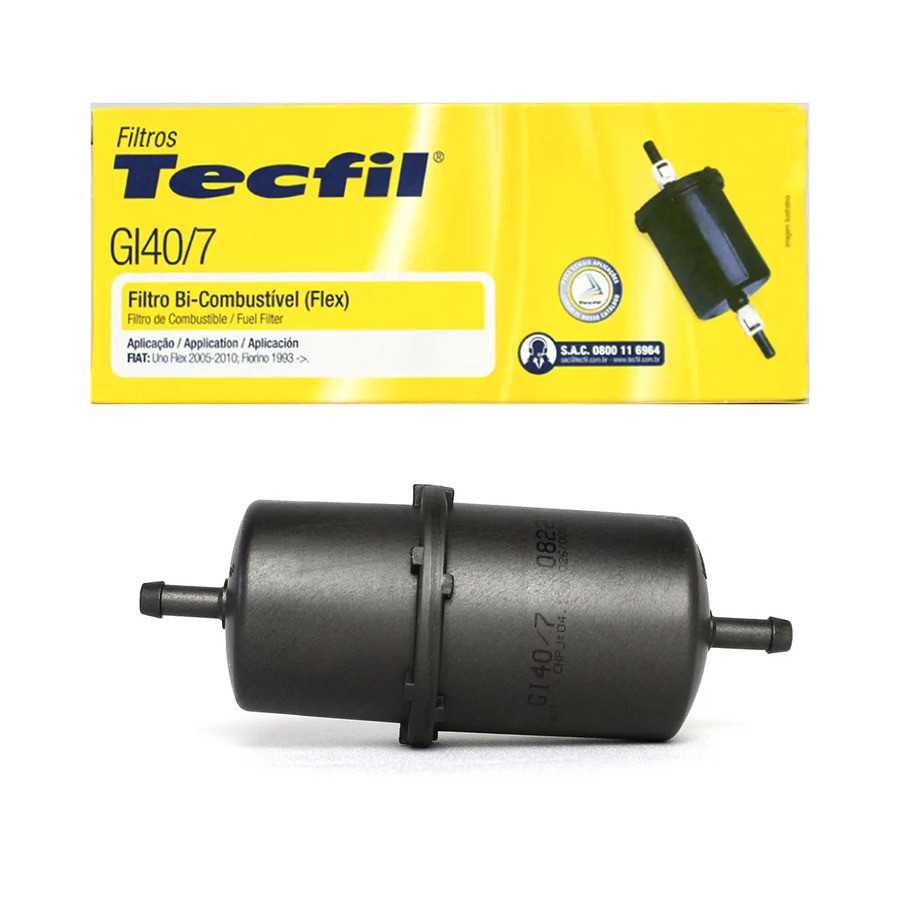 FILTRO DE COMBUSTÍVEL FIAT UNO, FIORINO, PRÊMIO, TEMPRA E TIPO 1.0/1.6 TECFIL GI40/7