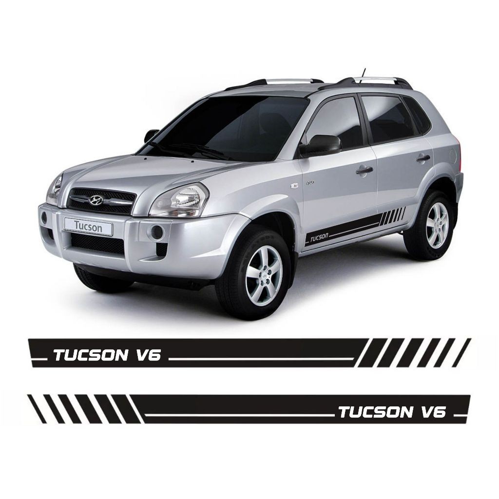 Adesivo Faixa Lateral Tucson V6 Acessórios Carro Personalizado Par HY3