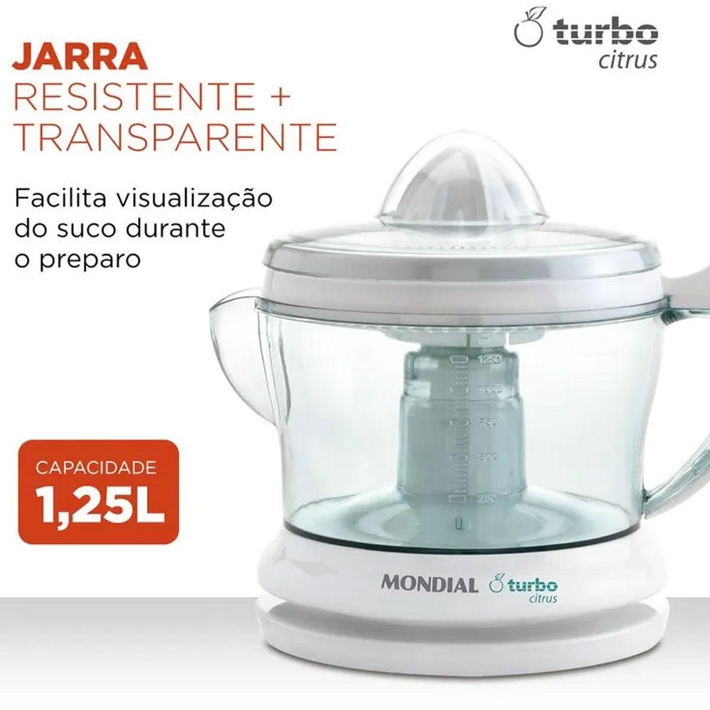 Detalhes do Espremedor De Frutas Mondial Turbo 1,25l 220V