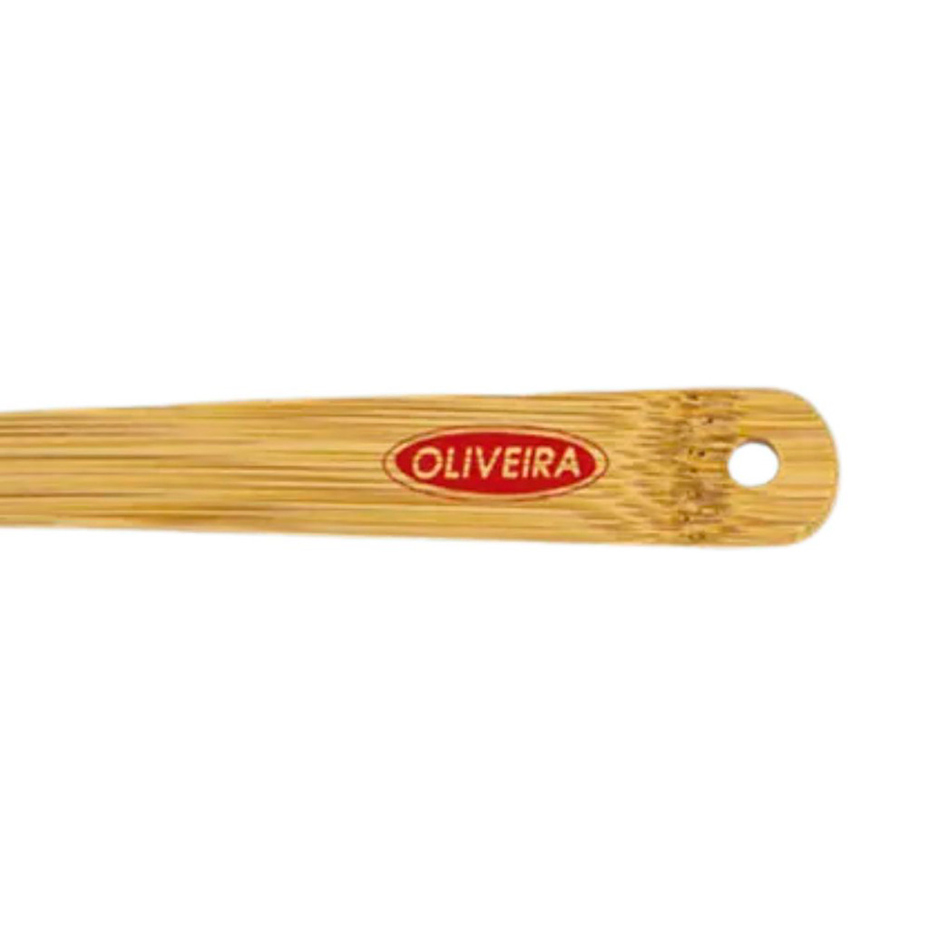 Espátula Silicone Cabo Bambu 25cm Vermelha Alumínio Utensílio Cozinha Oliveira · foto 2