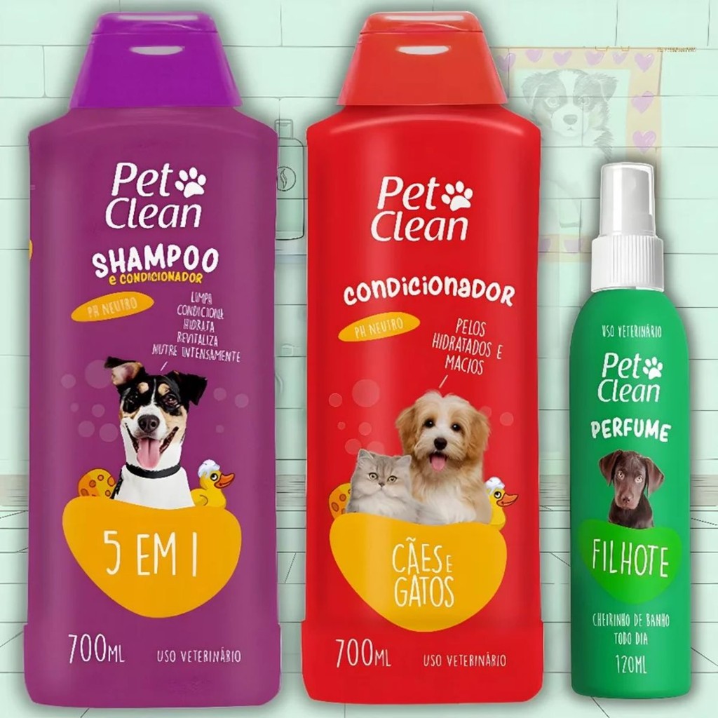 Kit Shampoo 5 em 1 + Condicionador + Colônia Filhotes 120ml