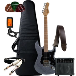 Kit Guitarra Elétrica Tagima TG-580 Escala Clara + Acessórios + Amplificador