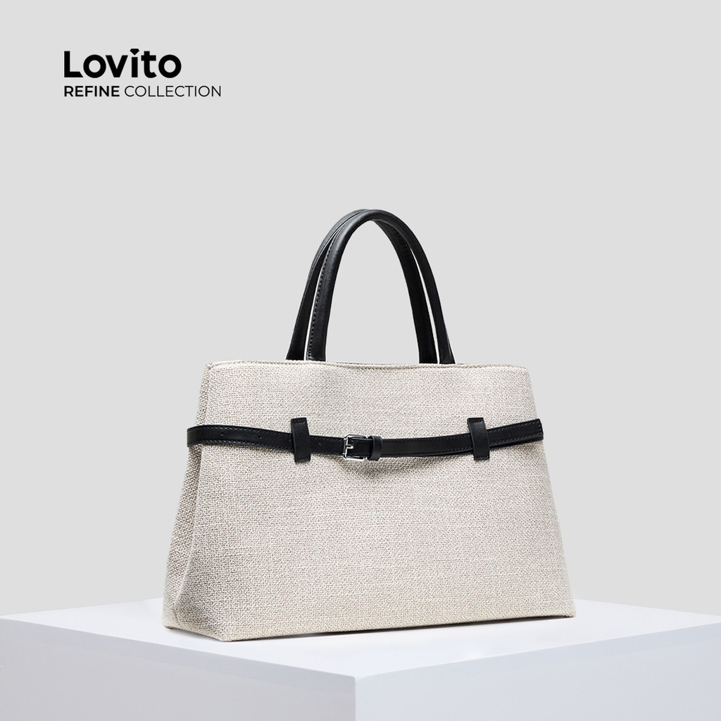 (Lovito Refine) Casual simples verão para férias viagem bolsa de ombro para mulheres LFAR11090 em Oferta na Shopee