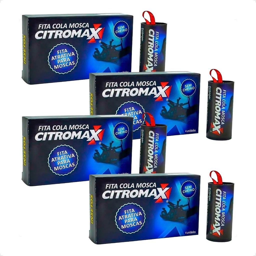 Kit 4 Fita Cola Mosca Citromax - 78cm em Oferta na Shopee