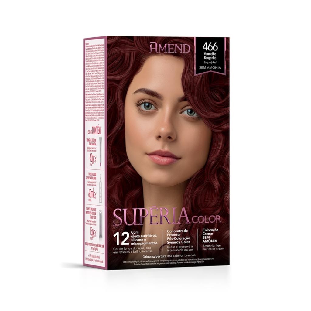 Tonalizante Supéria Color 466 Vermelho Borgonha Amend em Oferta na Shopee