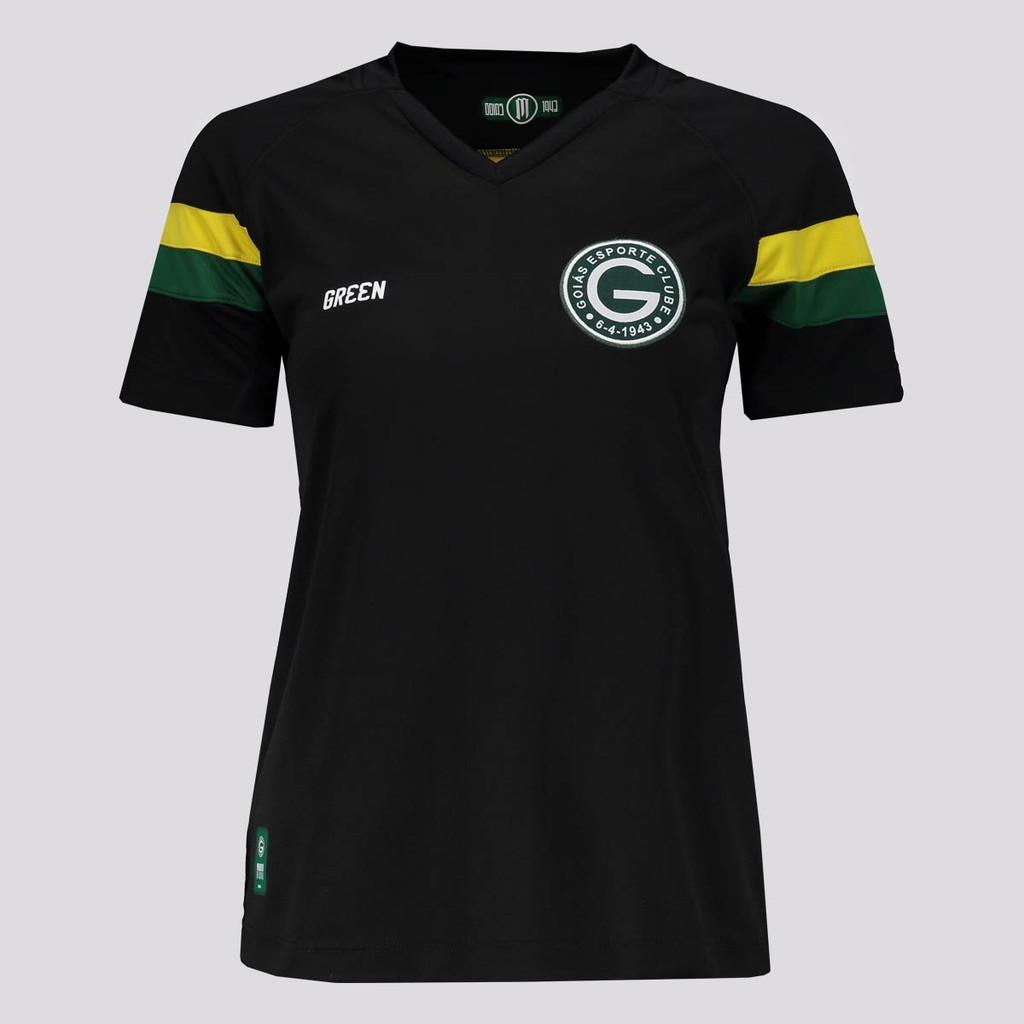 Camisa Gr33n Goiás Treino Atletas 2024 Feminina Preta em Oferta na Shopee