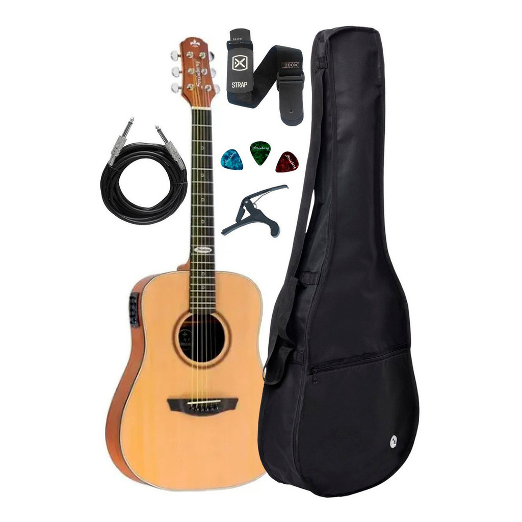 Violão Strinberg Small Sr200 Natural Kit Capa Acessórios em Oferta na Shopee
