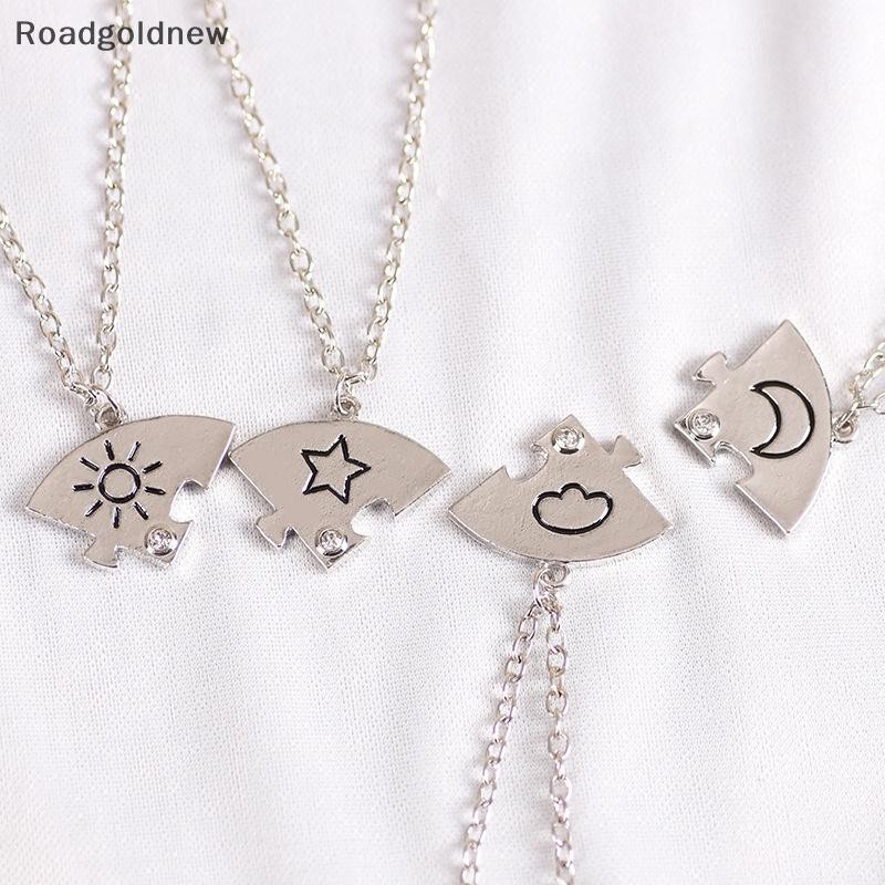 RGN 4 Peças Novo Redondo Sol Estrela Lua Pingente Colar Moda Melhor Amigo Para Sempre Amizade BFF Masculino E Feminino C