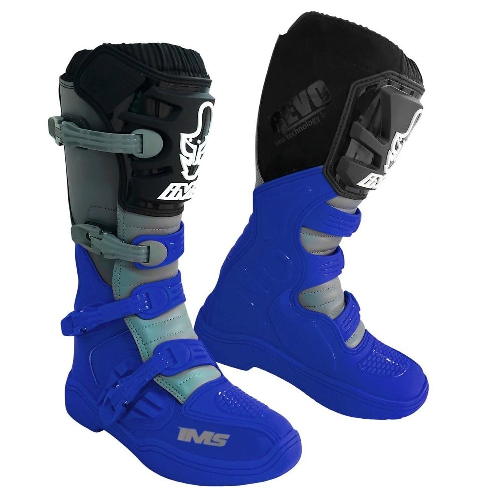 Bota Ims Revolution Preta/Azul/Cinza Cross Enduro Trilha