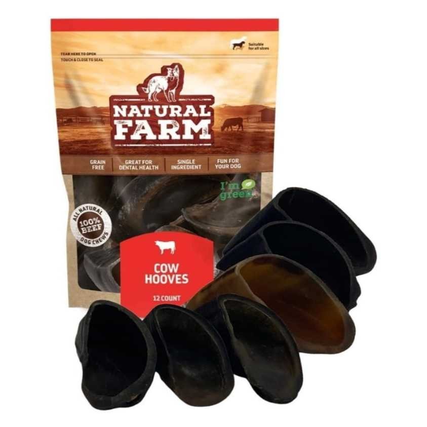 Petisco Mordedor para Cães Pet 6 Cascos Bovino Natural Farm, ideal para rechear com Alimento Úmido
