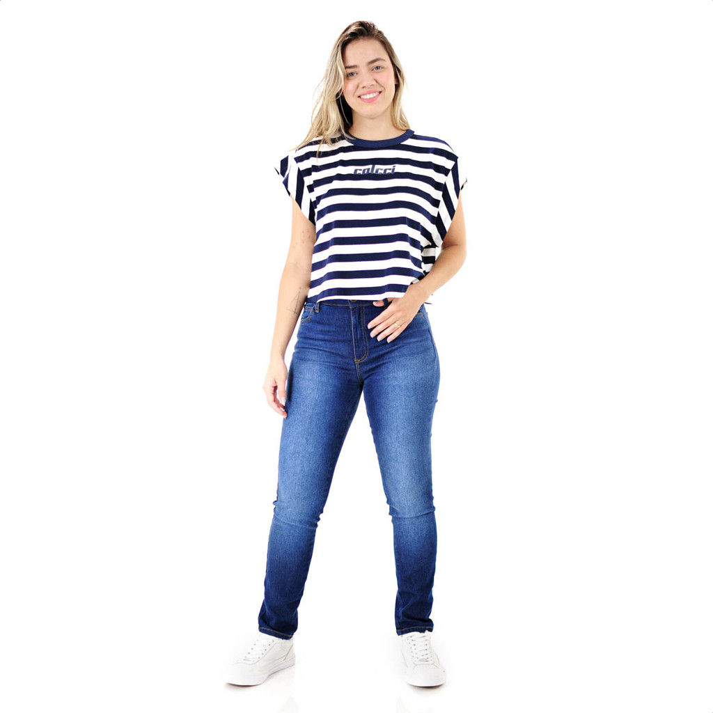 Calça Jeans Colcci Bia 90173 Azul - Feminino em Oferta na Shopee
