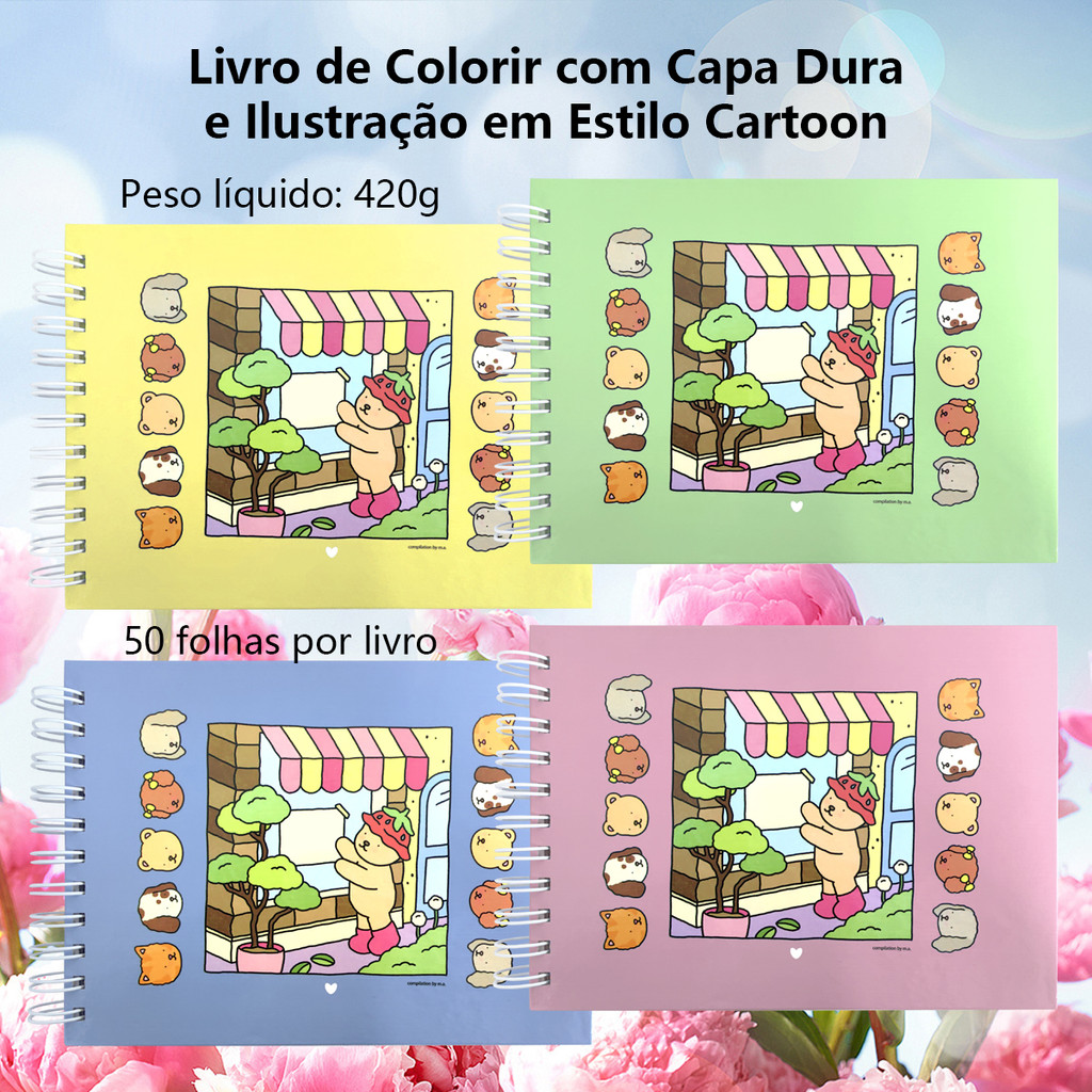 Livro De Colorir Bobbie Goods Capa Dura | 50 Páginas | 420g | Acabamento de Luxo