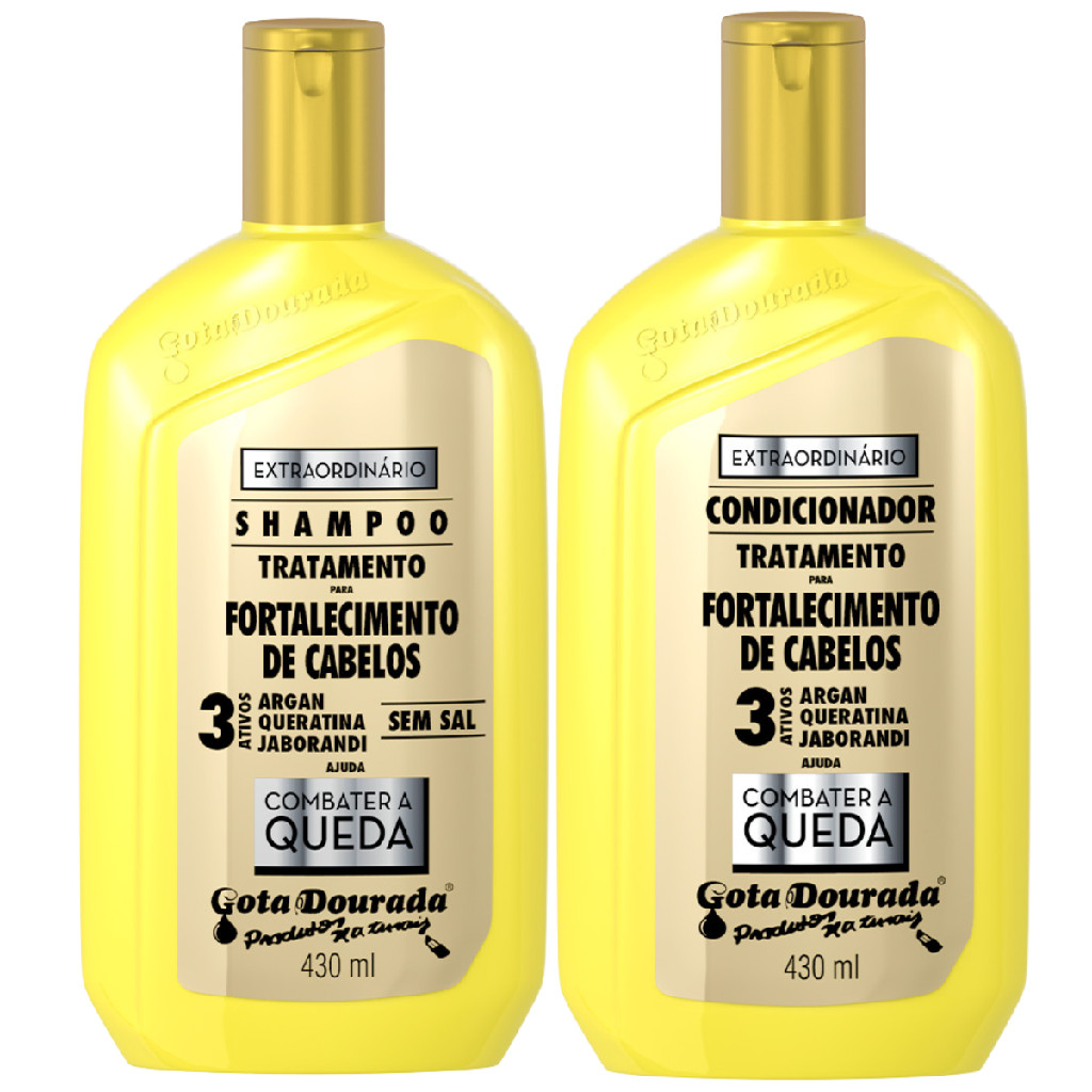 Kit Gota Dourada Extraordinário Power 3 Shampoo Sem Sal Condicionador 430ml
