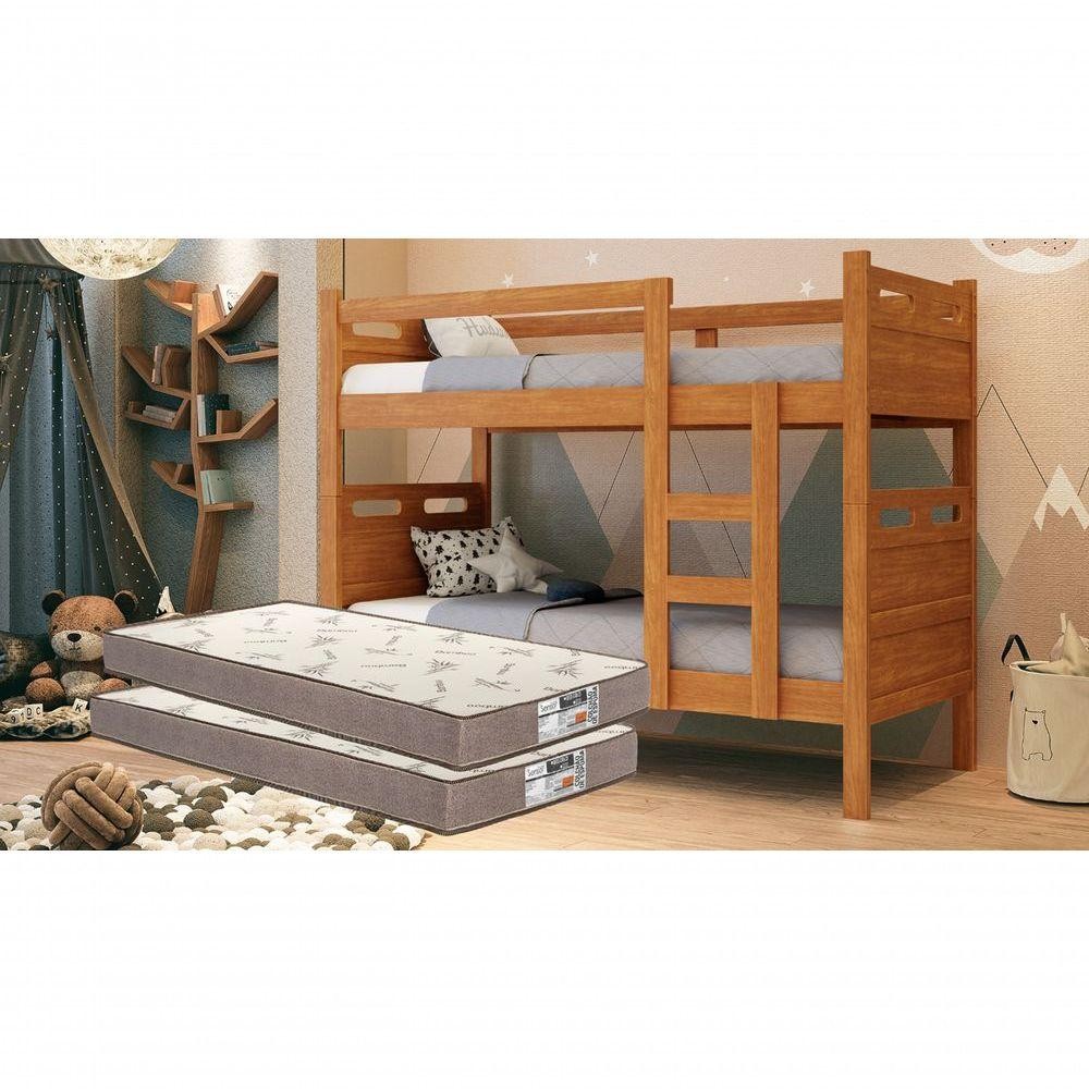 Beliche Robusto C/ 2 Colchões Confortáveis - Kit Completo Nature em Oferta na Shopee