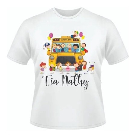 Linda Camiseta Unissex, Ou baby look fem, Transporte Escolar personalizada Premium