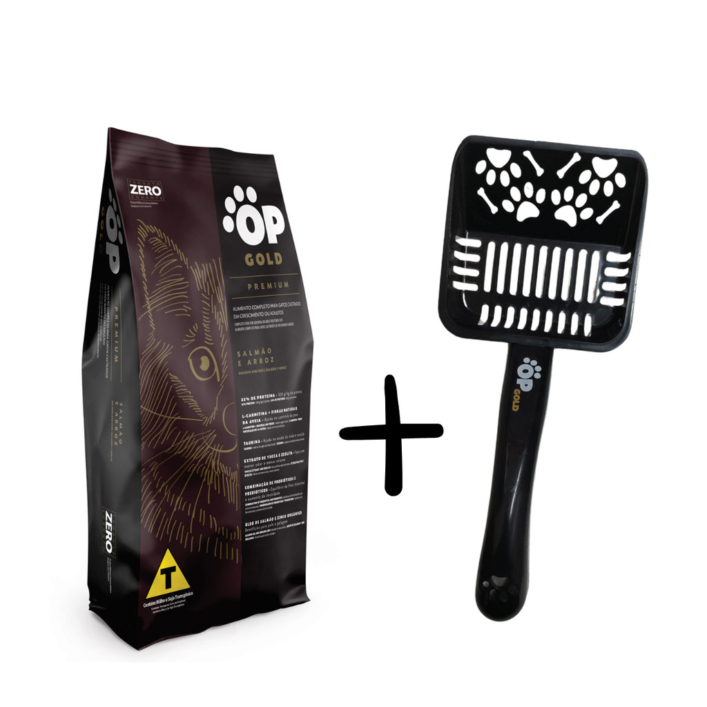 Ração OP Gold Para Gatos Sabor Salmão e Arroz 10kg + Pazinha