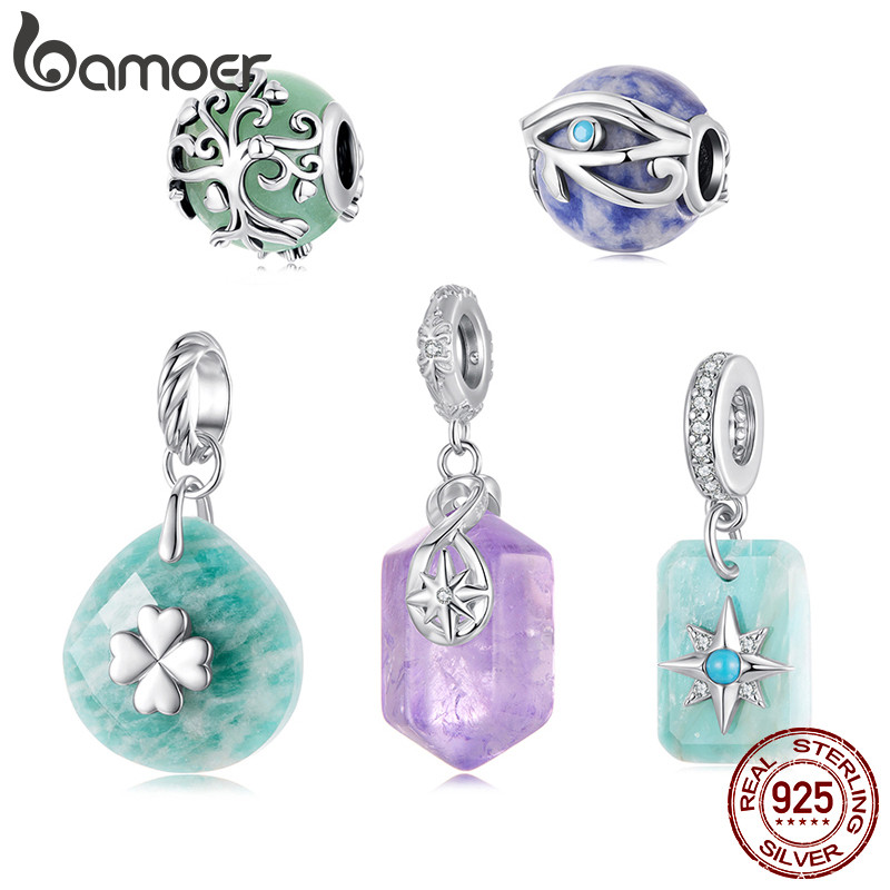 Bamoer 925 Prata Esterlina Pingente Sorte Amazonita Energia Ametista Árvore Da Vida Olho De Horus Acessórios Coleção Pul em Oferta na Shopee