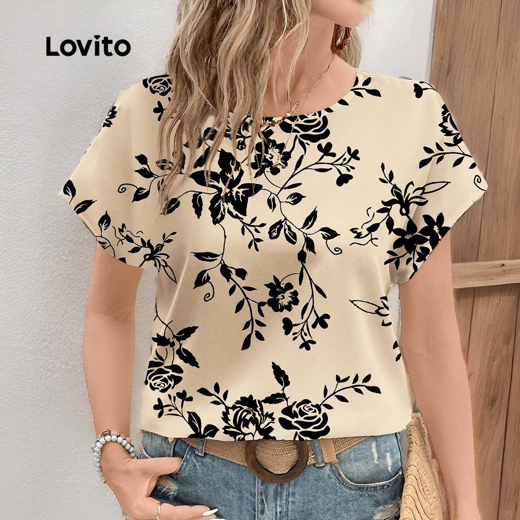 (Trendy) Lovito Blusa Floral Boho Para Mulheres L133ED990 - Women Clothes