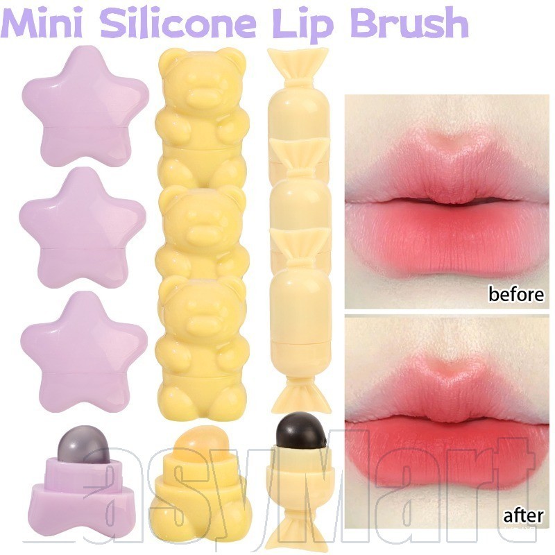 1-3 Unidades De Pincel Labial De Silicone-De Maquiagem De Batom Com Capa-Pincéis De Corretivo Fofos-Ferramenta De Beleza