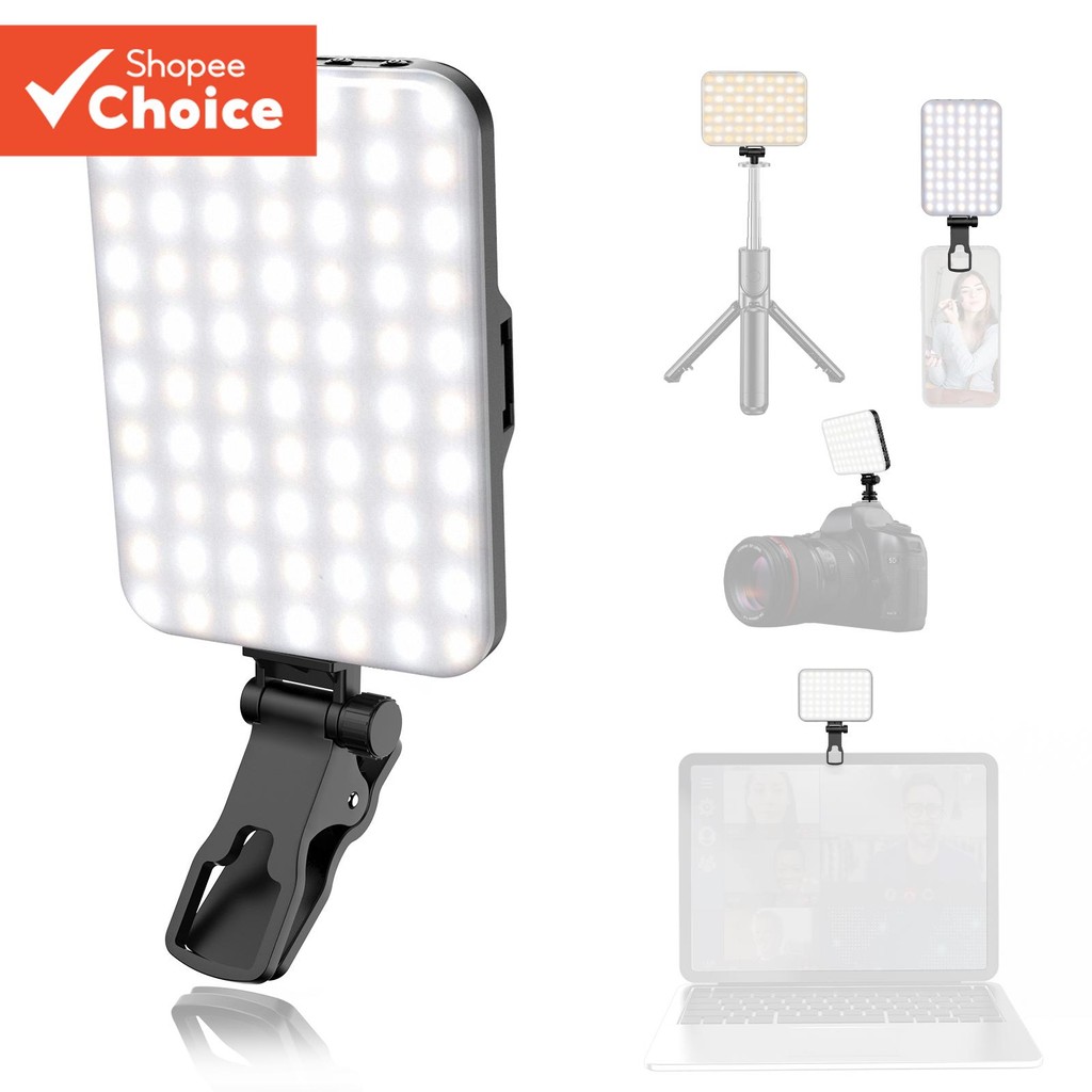 60 Led Selfie Light Clip On Recarregável 2200Mah, 3 Modos de Luz para Câmera de Telefone e...