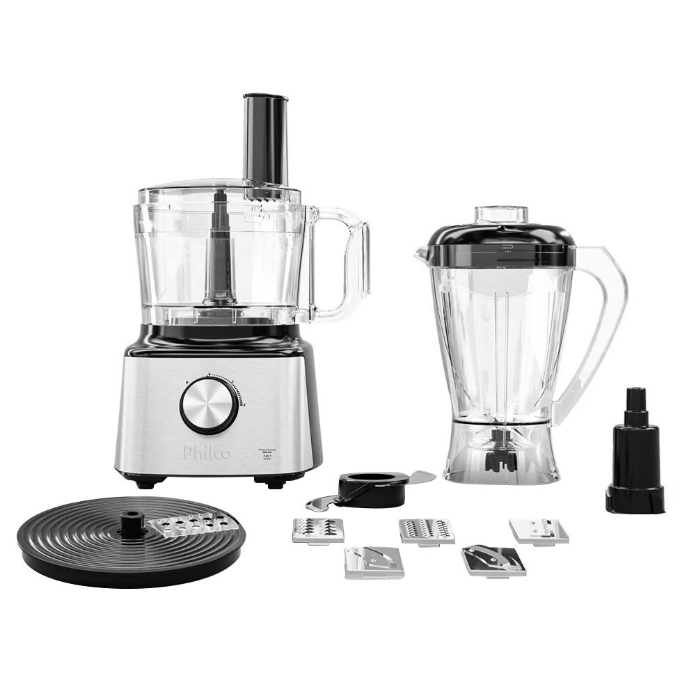 Multiprocessador Philco PMP10A - 5 Em 1, 2 Velocidades + Pulsar, 1000W, Preto em Oferta na Shopee