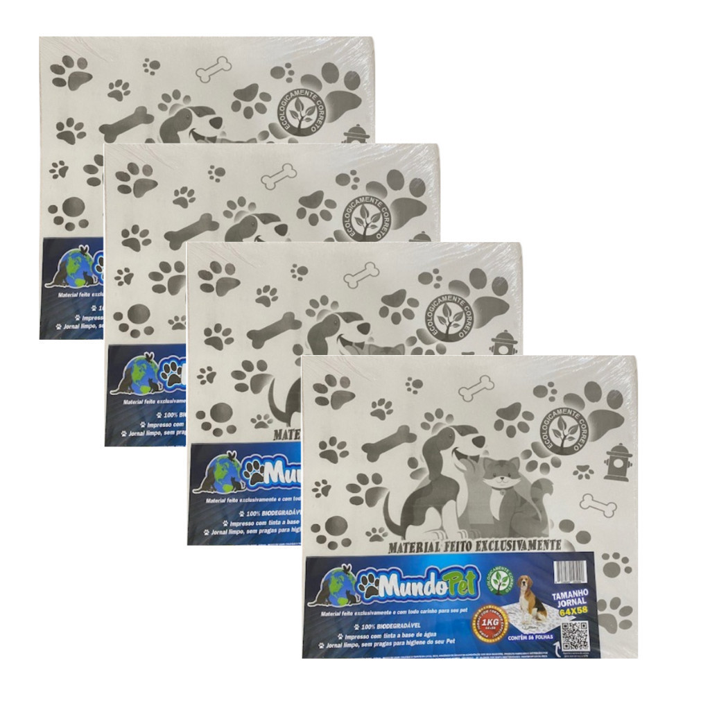 Jornal Higienico Biodegradável Para Pet - 4 Kg aproximadamente 224 Folhas