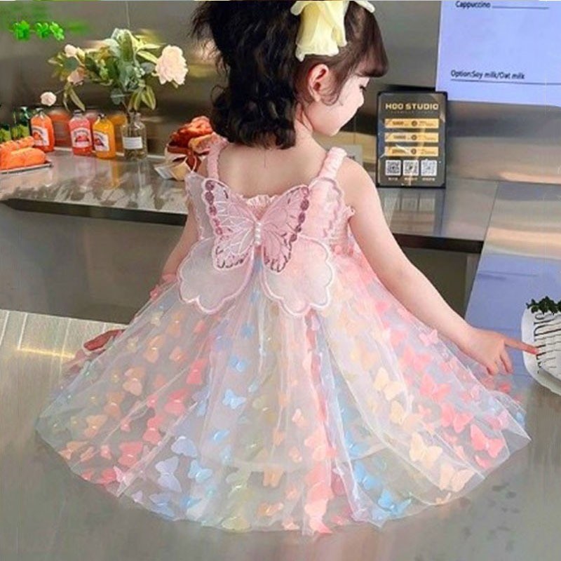 Vestido Bebê Menina Borboleta Princesa Festa Verão Moda em Oferta na Shopee