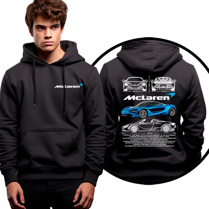 Moletom Casaco Frio Carro Luxuoso Mclaren 720s Spider 4.0 v8 Lançamento Exclusivo