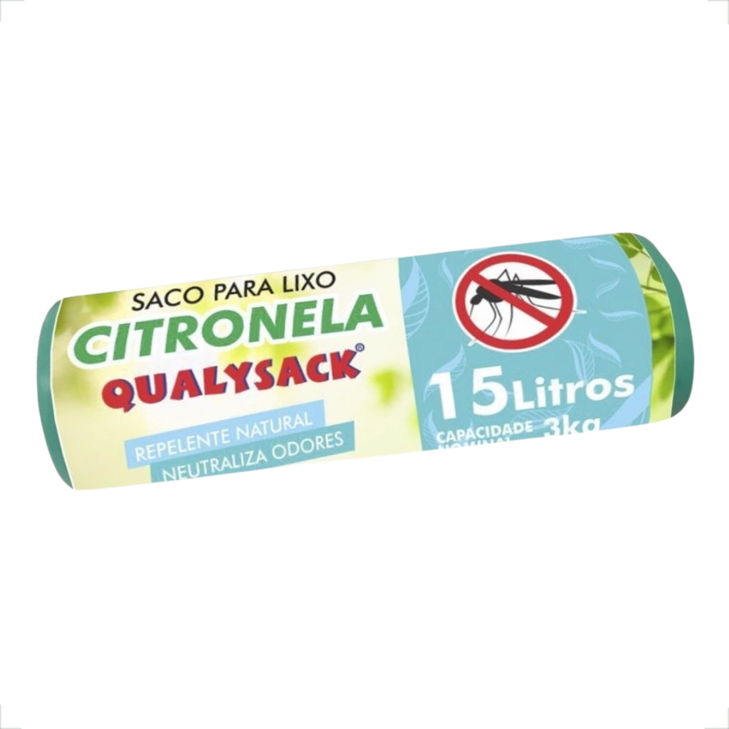 Saco De Lixo Pia e Banheiro com Aroma Citronela 60 Un - 15L - Home & Living