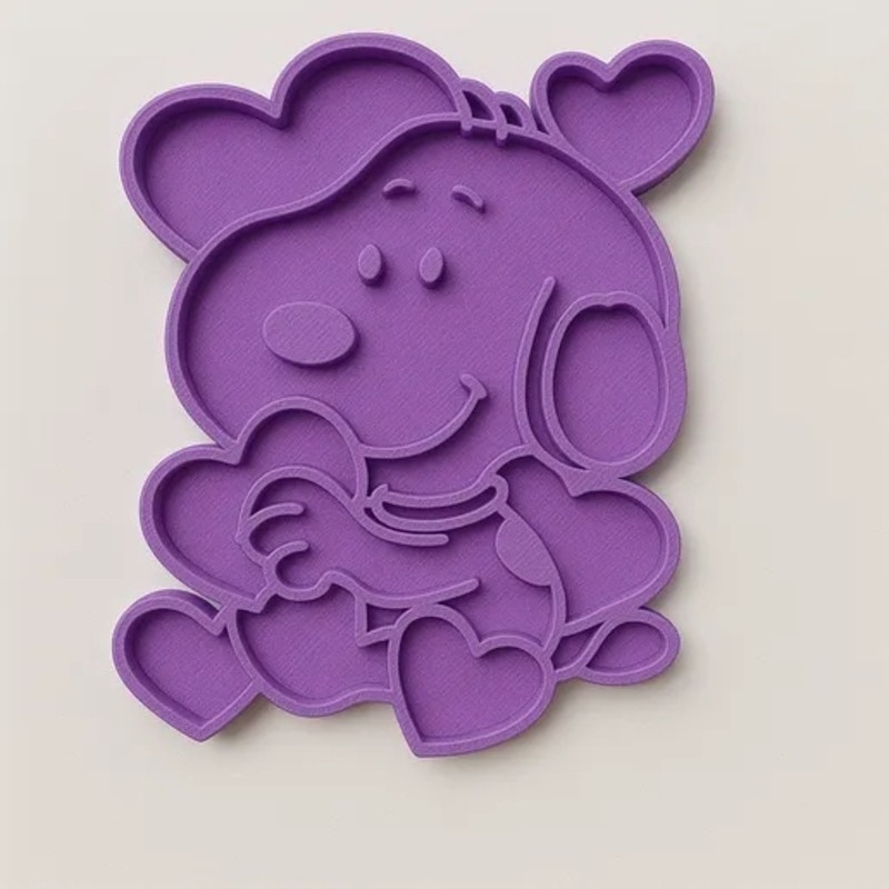 Cortador De Biscoito Com Forma de Snoopy com Corações