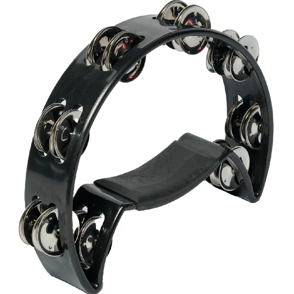 Pandeiro Meia Lua PHX em ABS Preto 16 Pares de Platinelas em Oferta na Shopee