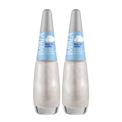 Kit 2 Esmaltes Impala Base Dos Sonhos Perolado Cor Branca