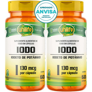 KIT 2x Iodo - Iodeto de Potássio - 60 Cápsulas 450mg - Unilife Vitamins em Oferta na Shopee