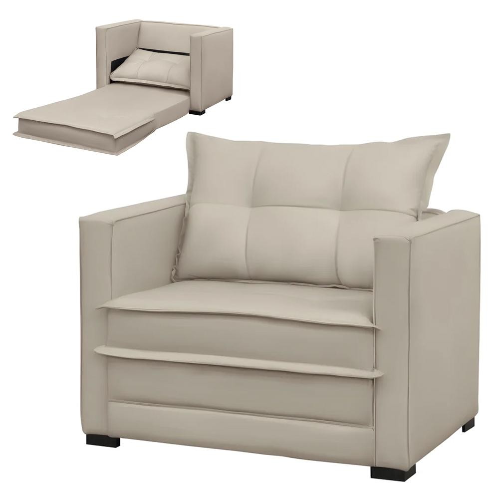 Sofá Cama Solteiro Berlim B10 Suede Bege - Mpozenato em Oferta na Shopee
