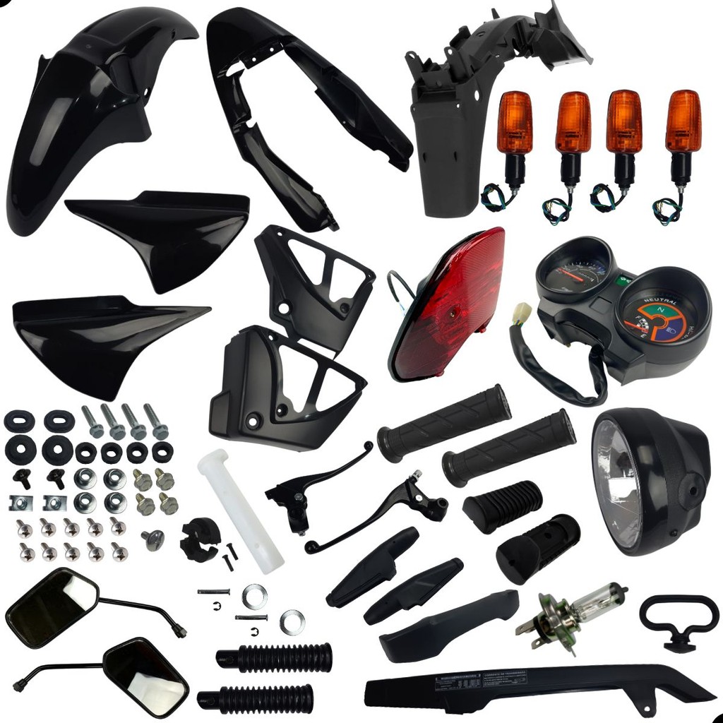 CARENAGEM COMPLETA CG 150 TITAN 2004 A 2008 PRETA WESTER