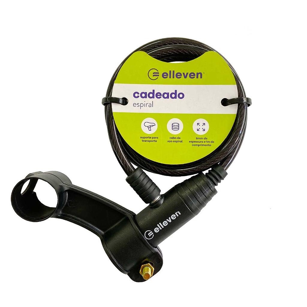 Cadeado Bike Moto Bicicleta Elleven Cabo Aço 1mt X 6mm Com Chaves