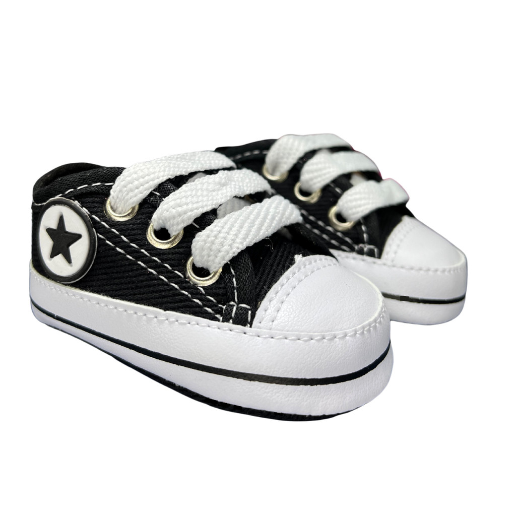 Tênis de bebê menino tenis Starzinho sapatinho de bebê preto estrelinha em Oferta na Shopee