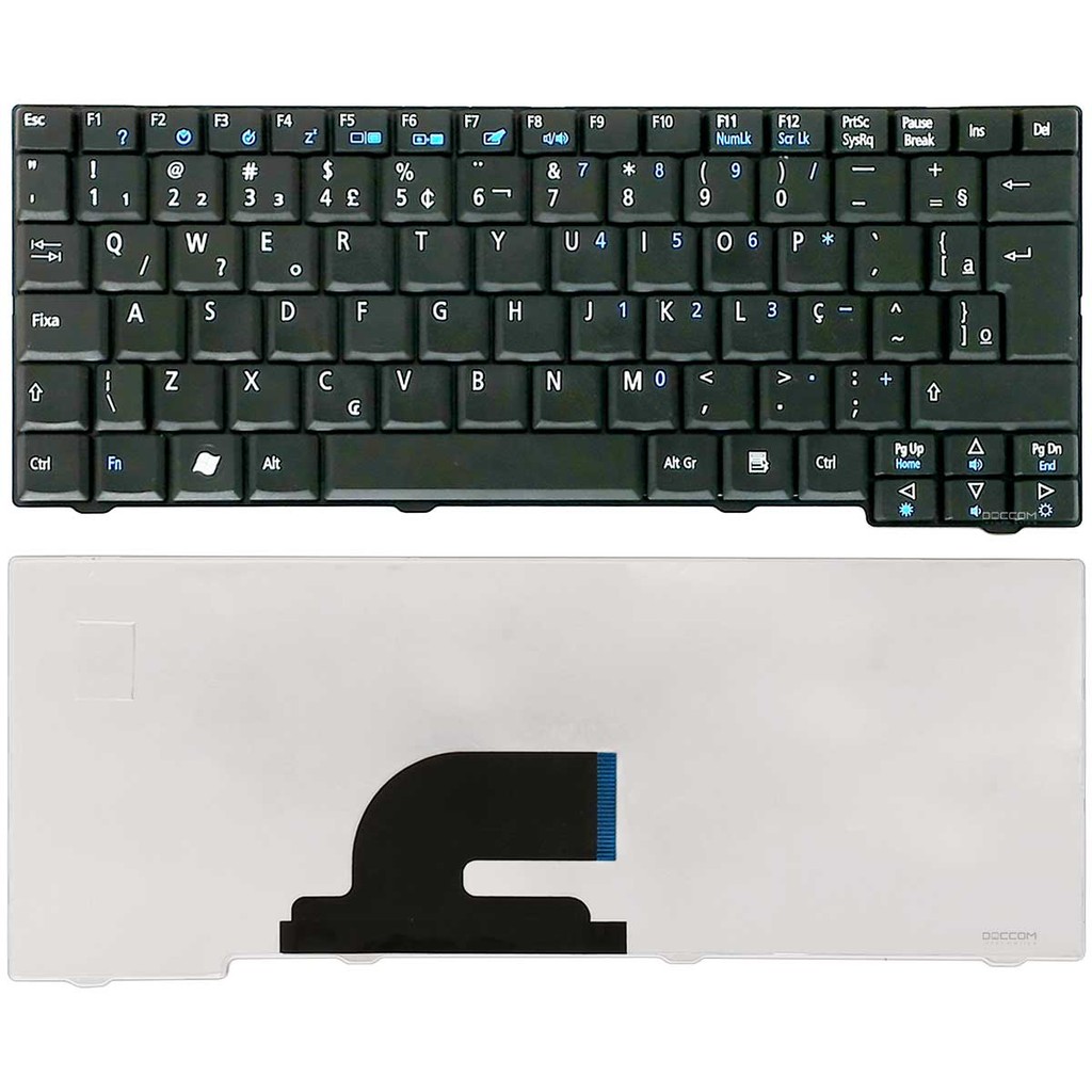 Teclado Para Netbook Emachines Em250 - Acer Aspire One Aoa110 Kav60 9j.n9482 Nsk-as001 624 -  Abnt2 Novo Com Ç