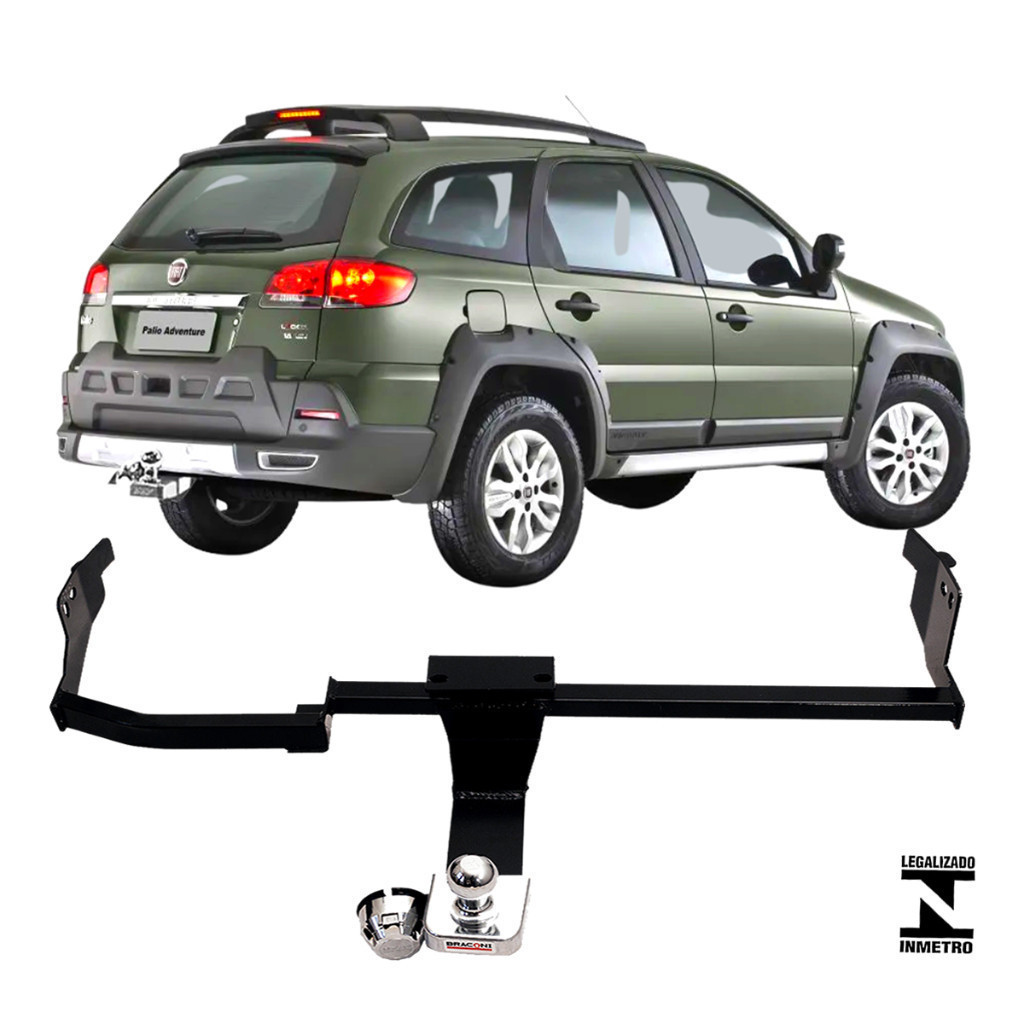 Engate Reboque Fixo Palio Weekend 4x4 Ant Locker 2008 A 2020 Aco Resistente Cap Carga 500kg Peça tOP